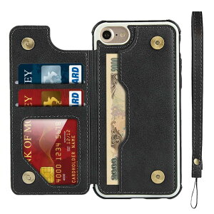 Pelanty for iPhone SE ��3���� 2022 /SE ��2���� 2020 �蒠�^�P�[�X for iPhone7/8/6/6s �P�[�X��|�� �w�ʃJ�o�[ PU���U�[�P�[�X IC �J�[�h���[ �X�^���h�@�\ �{�^�����C ���@�\ �g�уJ�o�[ �y�� �ϏՌ� �X�g