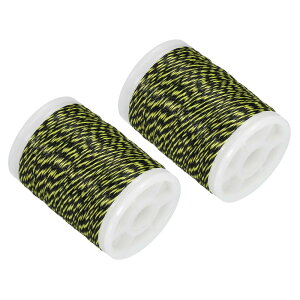 PATIKIL アーチェリーボウストリングサービングスレッド 120ヤード/110M 2パック 0.015" 直径 ボウストリングスレッド ピープサイトノックコンパウンドリカーブボウ用 イエロー黒