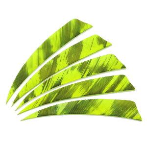 PATIKIL シールドカットベーン 20パック 4"アーチェリー矢羽根 七面鳥 羽根 右翼羽根 DIYターゲットシューティング用 蛍光イエロー