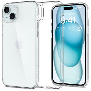Spigen �y�n��18�N�̋Z�p�́z iPhone 15 Plus �P�[�X �N���A ���ϖh�~ �ϏՌ� ���^ �G�A�[�X�L���E�n�C�u���b�h ACS06645 (�N���X�^���E�N���A)