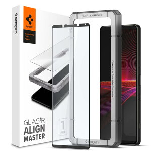 Spigen AlignMaster �S�ʕی� �K���X�t�B���� Sony Xperia 1 III �p �K�C�h�g�t�� �\�j�[ Xperia 1 iii �Ή� �ی� �t�B���� �t���J�o�[ 1����