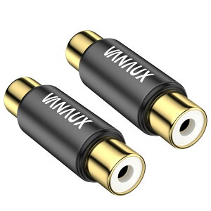 VANAUX RCA���X to RCA���X���p�A�_�v�^ 2�Z�b�g�����f�W�^���P�[�u�� �T�u�E�[�t�@�[ �P�[�u�� �����A�_�v�^ Coaxial �R�l�N�^ �����b�L (�u���b�N)