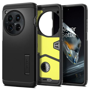 Spigen OnePlus 12 �P�[�X �X�^���h�t�� �ČRMIL�K�i�擾 �ϏՌ� �O�w�\�� �X�}�z�X�^���h �J�����ی� ���h�~ �Ռ� �z�� Qi�[�d ���C�����X�[�d �^�t�E�A�[�}�[ ACS07376 (�u���b�N)