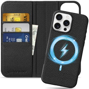 SHIELDON iPhone16 ProMax Ή蒠^P[X 2in1 {v OR ӂ 16 v}bNX gуJo[ Ռz J[h[ uX^h@\ }Olbg [RFIDubLO] S