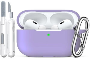 R-fun AirPods Pro ��2����/��1����P�[�X�J�o�[�A�N���[�j���O�L�b�g�ƃL�[�`�F�[���t���AApple AirPods Pro 2023/2022/2019�[�d�P�[�X�p���S�ی�V���R���P�[�X - �o�i�i�o�C�I���b�g