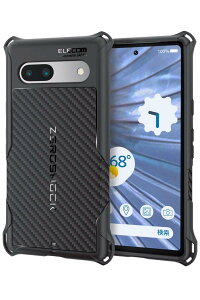 �G���R�� Google Pixel 7a �P�[�X �ϏՌ� ZEROSHOCK �l�p�G�A�[�N�b�V���� �n�j�J���\�� �X�g���b�v�z�[���t�� [����₷���O���b�v�e�N�X�`���[] �u���b�N PMWP231ZEROGBK