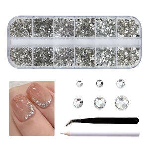 YFFSFDC ネイルパーツ ラインストーン ネイル ストーン ネイルアートパーツ 立体 大容量セット 丸形 DIYネイル 手芸パーツ ネイルを飾て