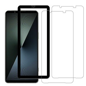 KPNS For Xperia 1 VI ��6���� SO-51E SOG13 XQ-EC44 / Xperia 1 VII SO-51F / XQ-FS44 �K���X�t�B���� �t���ی�t�B���� ���Y���Ɏq�f�ސ� 9H �\�ʍd�x �����K���X �Ϗ��� ��ʕی�t�B���� 2���Z�b�g �K�C�h�g�t��