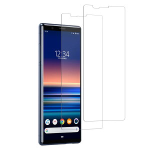 �y2���Z�b�g�zKPNS ���{�f�ސ� �����K���X XPERIA 1 SOV40 SO-03L �p �K���X�t�B���� �����K���X �J�o�[ �ی�t�B����