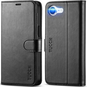 TUCCH iPhone 16e �Ή� �P�[�X �蒠�^ �A�C�t�H��16e �蒠�P�[�X �J�[�h���[ ���u���X�^���h�@�\ [RFID�u���b�L���O] �ϏՌ� �S�ʕی� TPU�f�� PU���� �����ӂ���16e�J�o�[ (2025�N���� 6.1�C���` �A�C�t