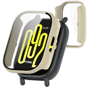 TOORQR For �V���I�~ Redmi Watch 5 active �P�[�X �ی�J�o�[ �����^ PC+�K���X�f�� ��̌^ �S�ʕی� �w��h�~ �����ߗ� �����^ �Ռ��z�� Xiaomi Redmi Watch 5 active �J�o�[�Ή� - �z���C�g