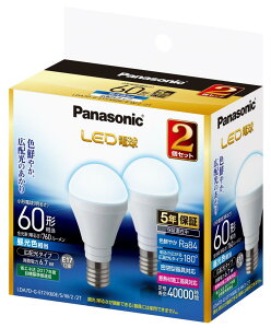 �p�i�\�j�b�N �~�j�N���v�g���^ LED�d�� E17���� �d��60�`���� �����F����(6.7W) �L�z���^�C�v 2�Z�b�g LDA7DGE17K60ESW22T