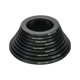 PATIKIL 9パック入り ステップダウンリングセット 49-37mm 52-49mm 55-52mm 58-55mm 62-58mm ブラック