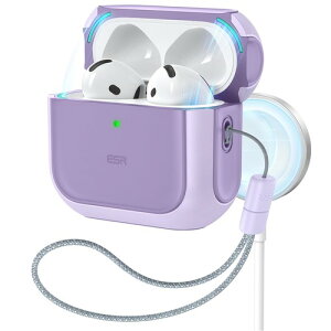 ESR AirPods5/4 �P�[�X 2026/2024 MagSafe�Ή� �}�O�l�b�g�W �X�g���b�v�t�� Hybrid�V���[�Y �p�[�v��