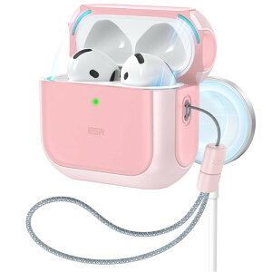 ESR AirPods5/4 �P�[�X 2026/2024 MagSafe�Ή� �}�O�l�b�g�W �X�g���b�v�t�� Hybrid�V���[�Y �s���N