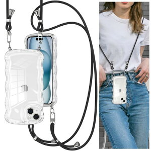 QLTYPRI �P�[�X iPhone15 Plus�p �N���A TPU�J�o�[ ���߉\�� �V�����_�[ ������ ��|�� �R�t�� �΂߂��� �E�F�[�u ������� �؍� ���� �A�N�X�^���[ ���� ���^ �y�� �ϏՌ� �X�}�z�P�[�X ���C��