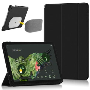 Miimall Google Pixel Tablet 2023 ��p �P�[�XPU���U�[ �O�[�O�� �s�N�Z�� Tablet �J�o�[ �V���v�� �C�菝�h�~ �y�� ���^ �h�Ռ� PU���U�[ �\�t�g Google Pixel Tablet �Ή�(�u���b�N)