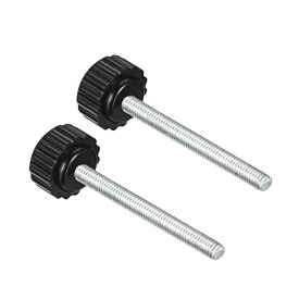 CoCud ローレットクランプノブ M4 x 40mmオスネジ 16mmヘッド 熱硬化性プラスチックサムスクリューグリップボルトノブ ブラック 用途 旋盤機械用 2個入り