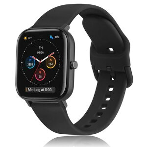 [Amzpas] 20mm �o���h for Amazfit GTS 4 Mini/GTS 4/GTS 3/GTS 2, Bip U Pro/Bip 3/Bip 3 Pro �o���h �p�x���g �_�炩�� �V���R���o���h ���߉\ (�u���b�N)