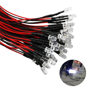 �W�I���}�d���� �`�b�v LED 5mm 20�{���� ���^ �d�� �z���t�� 3-12V�p ��R�t���ėp DIY �d�Ԗ͌^ �����͌^ �J���[���C�g �L�����C�g �f�W�^�����i�Ȃ�(���F��)