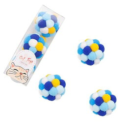 LOYELEY 猫 ボール おもちゃ フェルトボール ベル内蔵 3個セット(ブルー) 屋内猫用猫おもちゃ