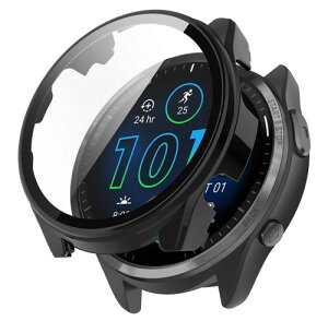 SHEAWA for Garmin(�K�[�~��) Forerunner 965 �P�[�X �J�o�[ PC+�����K���X�t�B���� 9H�d�x �݊��i ��̌^�ی�P�[�X �ی�J�o�[ �ϏՌ� �S�ʕی� �A�N�Z�T���[ (�u���b�N)