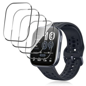 4���Z�b�gFor Amazfit Bip 6 �t�B���� �ی�t�B���� Kluso PET������ 3D�ȖʃJ�o�[ �����ߗ� �����x�^�b�` �w��h�~ �Ռ��z�� �����z�� �C�A�h�~ Amazfit Bip 6 �Ή� �t���t�B����