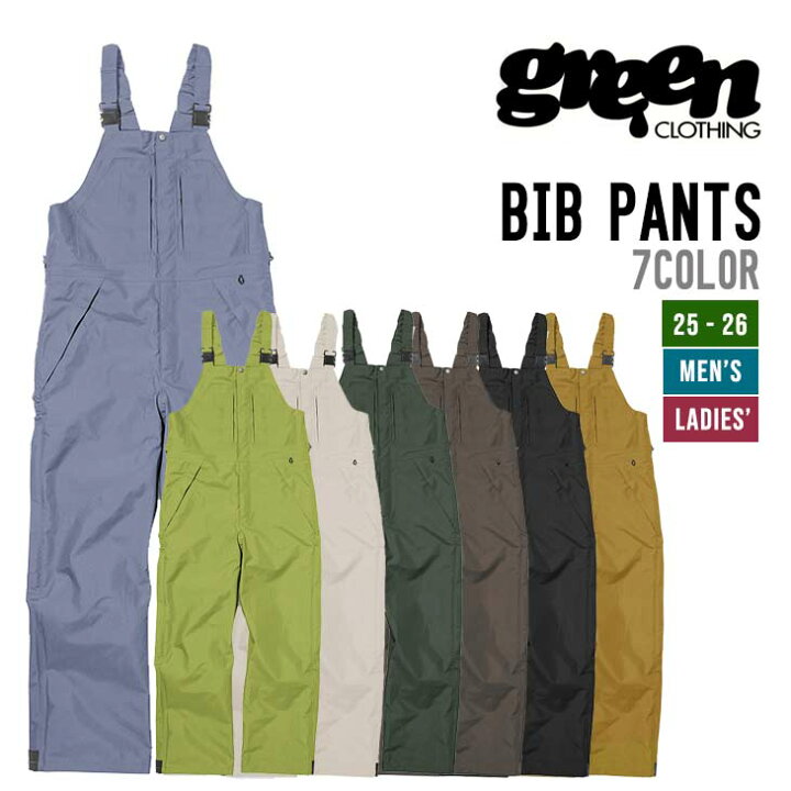 楽天市場】GREEN CLOTHING グリーンクロージング 25-26 BIB PANTS 