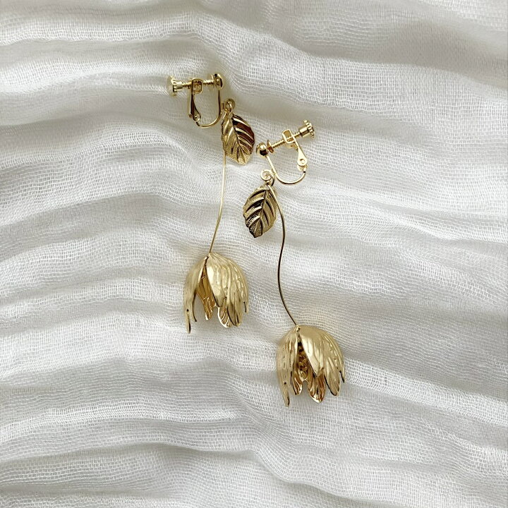 楽天市場】鈴蘭 すずらん ピアス イヤリング ゴールド つぼみ 蕾 