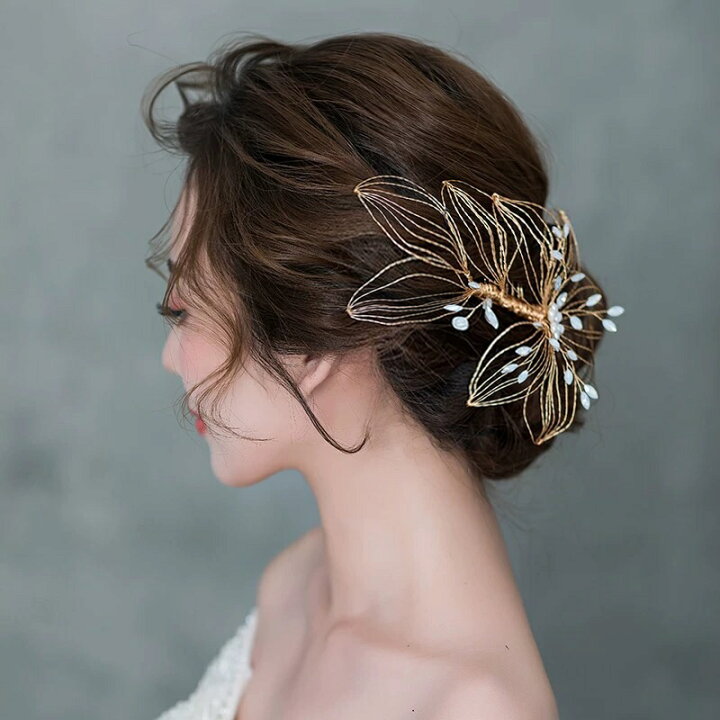 楽天市場 ヘッドドレス 花 ゴールド フラワー 透かし コーム アンティーク ヘッドピース ヘアアクセサリー 結婚式 ウェディング ブライダル コーム 和装 髪飾り 花冠 卒業式 着物 袴 水引 アクセサリー 色打掛 白無垢 Aile Bouquet
