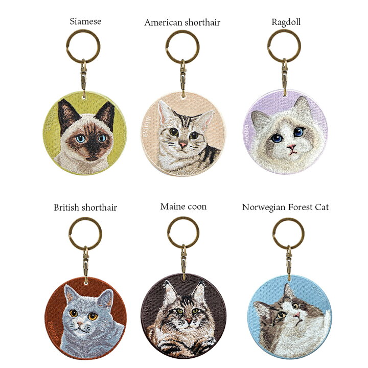 楽天市場】正規品 猫 グッズ 雑貨 キーホルダー 刺繍 刺繍キーホルダー 