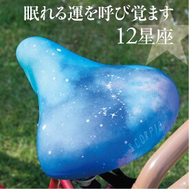 サドルカバー フリーサイズ 12 星座 フルカラーチャリCAP 自転車カバー 着せ替え はっ水 雨 おもしろ ママチャリ 電動アシスト自転車 キズ 汚れ 防止 一般サイズ 大型サイズ フリーサイズ ギフト プレゼント 星占い