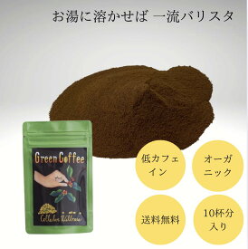 【送料無料:専用スプーン付:10杯分/袋】グリーンコーヒー粉| お湯に溶かせば一流バリスタ　グリーン珈琲　Green Coffee 宮崎　生豆コーヒー