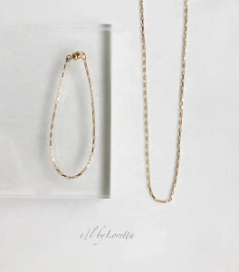 14kgf design chain necklace & bracelet SET �A�N�Z�T���[ �l�b�N���X�@�Z�b�g�@�S�[���h�@���f�B�[�X�@�����@14kgf�@14���@��l�����@�����|�C���g�@�n���h���C�h�@�G���o�C�����b�^�@E/L byLoretta�@EL
