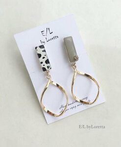 Asymmetry Animal twist hoop pierce/earring(Beige)@ANZT[@sAX@CO@}`J[@GOLD@S[h@@fB[X@@l@tF~j@i@@@J
