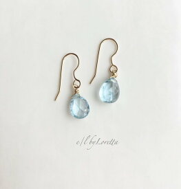 アクアマリン Drop pierce/earring　アクセサリー　ピアス　イヤリング　BLUE　ブルー　青　GOLD　ゴールド　金　送料無料　レディース　女性　大人可愛い　かわいい　フェミニン　上品　お洒落　おしゃれ　カジュアル　エルバイロレッタ　E/L byLoretta　E/L