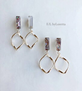 (S2F)Shell stick oval hoop pierce/earring@ANZT[@sAX@CO@WHITE@zCg@@GOLD@S[h@@fB[X@@l@킢@tF~j@i@@