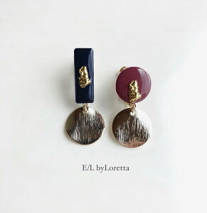 Stick × circle gold plate pierce/earring(Dark Pink × Navy)@ANZT[@sAX@CO@ubN@@S[h@@fB[X@@l@킢@tF~j@i@@