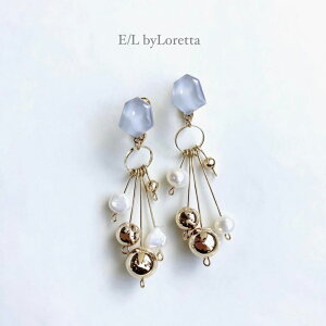 Wp[ × metal ball tassel KAKERA pierce/earring (Gray) [cc]@E/L byLoretta EL GoCb^ accessory ANZT[@Wp[@^{[@O[@sAX@CO@Zbg@`^