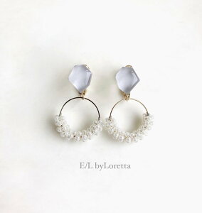 Mini KAKERA beads hoop pierce/earring (Gray)@ANZT[@sAX@CO@GRAY@O[@DF@Zbg@fB[X@@l@킢@tF~j@i@@@J