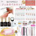 ジェルネイルキット 初心者 セット UV/LEDライト付き カラージェル 10色セット 選べる2タイプ はがせるベース マグネ…