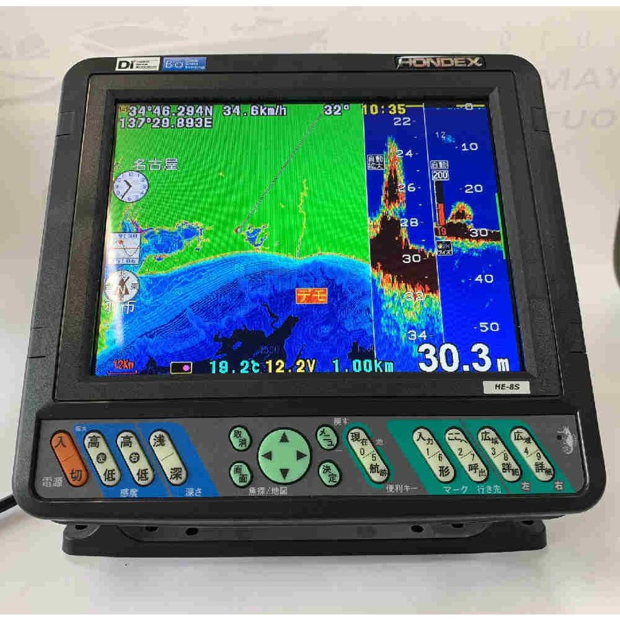 【楽天市場】2022/3最新版 HONDEX HE-8S TD28 振動子付き ヘデングセンサ—接続可能 漁探 HE8s GPS内蔵 航海計器  ホンデックス デプスマッピング付: アイマリン