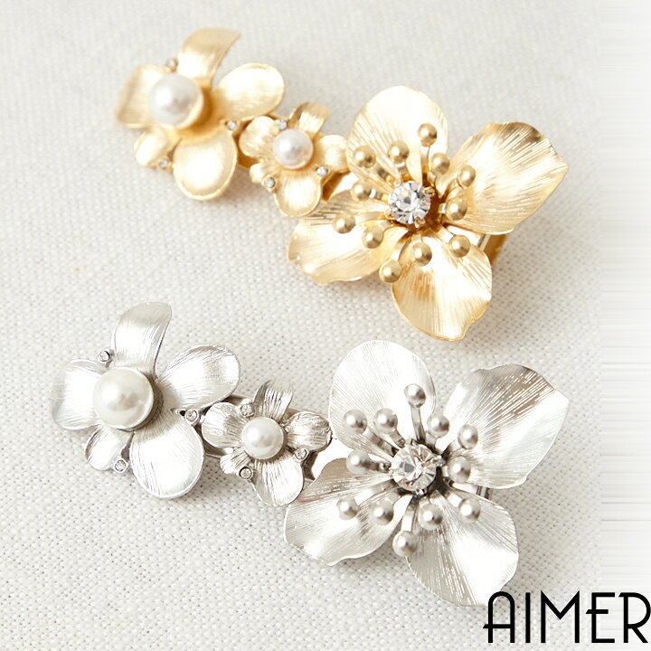 楽天市場】【30%OFF】【SALE】3輪メタルフラワーヘアクリップ【結婚式 