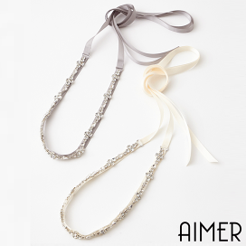 【美品】AIMER エメ ネックレス イヤリング ブレスレット 結婚式 Aimer エメ【セット】パール×ビジューネックレスセット ゴールド