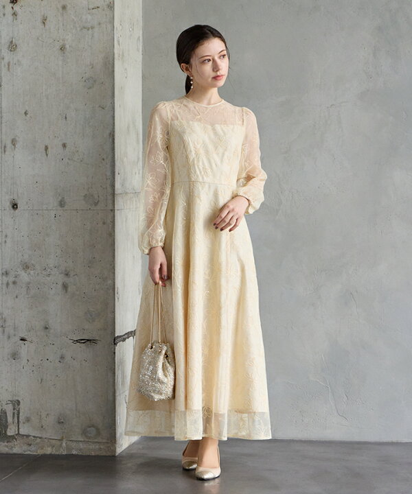 楽天市場】【WEB＆一部店舗限定商品】スパンコールフラワー刺繍ロング 