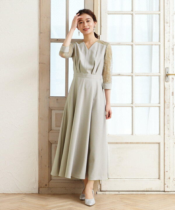楽天市場】【SUMMER SALE】【50%OFF】リーフレース袖マキシドレス 