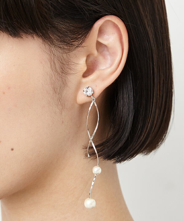楽天市場】【ピアス】パールツイストバーピアス 長めピアス ロング 