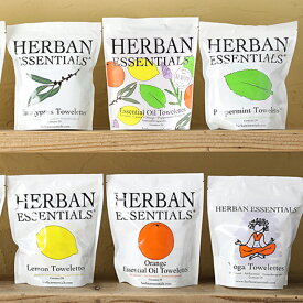 【11/15限定！抽選で最大100%ポイントバック】ハーバンエッセンシャルズ アロマタオル 20枚入り ヨガ ミックス オレンジ ラベンダー ペット 花粉 ウエットティッシュ ウェットティッシュ | アロマ グッズ お風呂