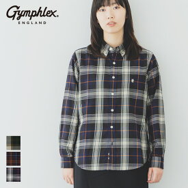 【SALE 25%OFF】ジムフレックス Gymphlex ツイルチェック 長袖シャツ #GY-B0197 CTE ボダンダウンシャツ トップス 長袖 レディース コットン 綿 2025AW