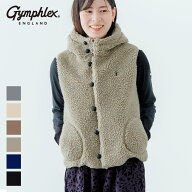 【2026秋冬】Gymphlex ジムフレックス ボア くるみボタン フードベスト #J-1069BOA ボアベスト フード付…
